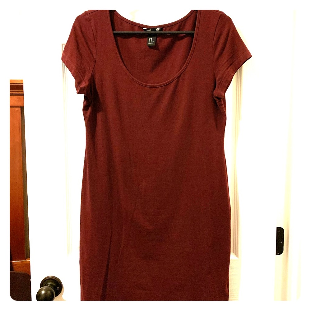 Burgundy T-Shirt Dress